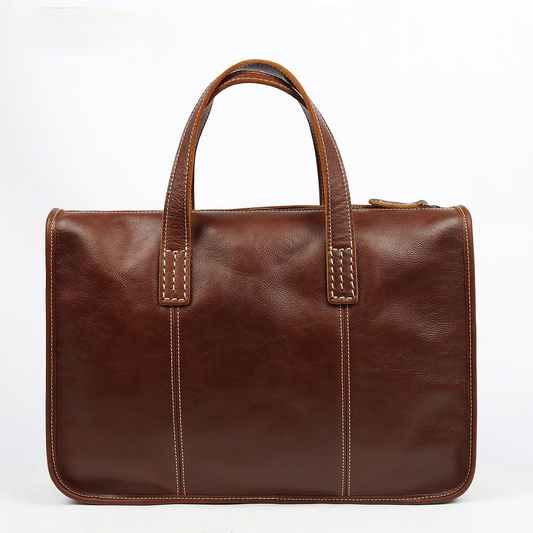 Vintage Leather Business Briefcase B-8309-Leather Briefcase-Brown-Free Shipping Leatheretro