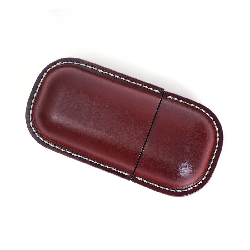 Vintage Handmade Leather Glass Cases J103-Leather Cases-Red Brwon-Free Shipping Leatheretro