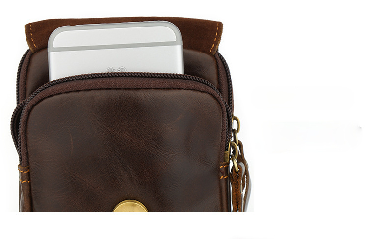 Retro Outdoor Blet Leather Waist Bag J6358-Leather Waist Bag-Black-Free Shipping Leatheretro