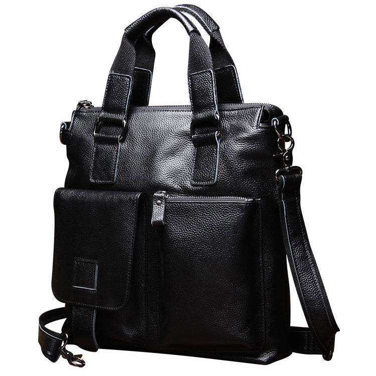 Black New Men Shoulder Leather Business Bags JB259-Leather Briefcase-Black-Free Shipping Leatheretro