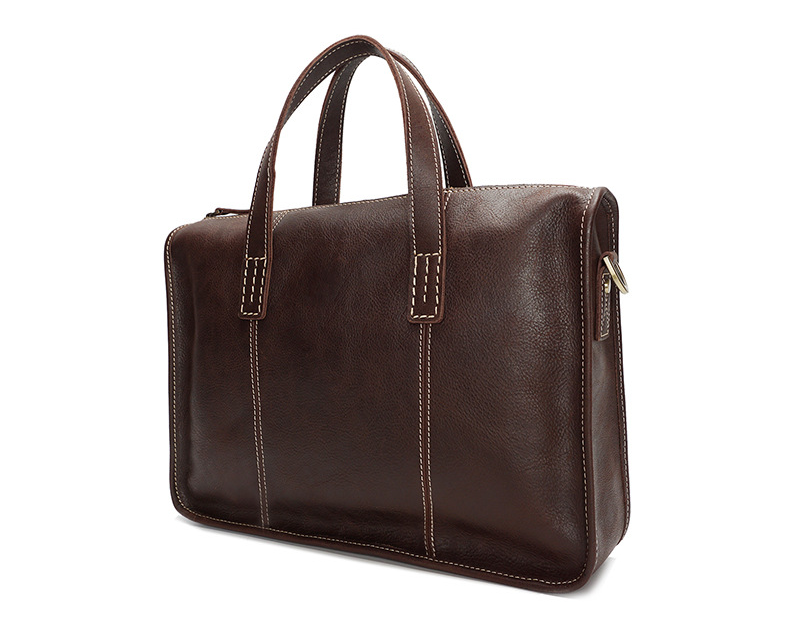 Vintage Leather Business Briefcase B-8309-Leather Briefcase-Brown-Free Shipping Leatheretro