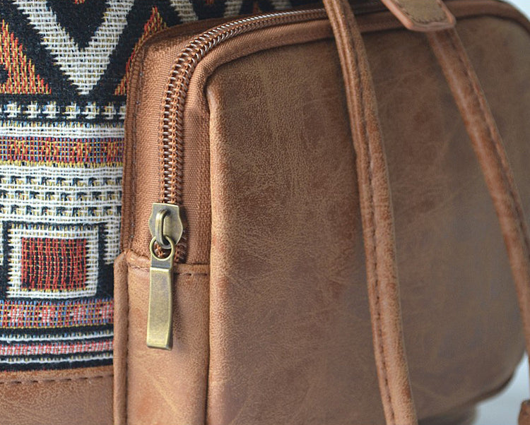 Casual Bohemian Canvas Backpacks for Girls B520-Backpacks-Blue-Free Shipping Leatheretro