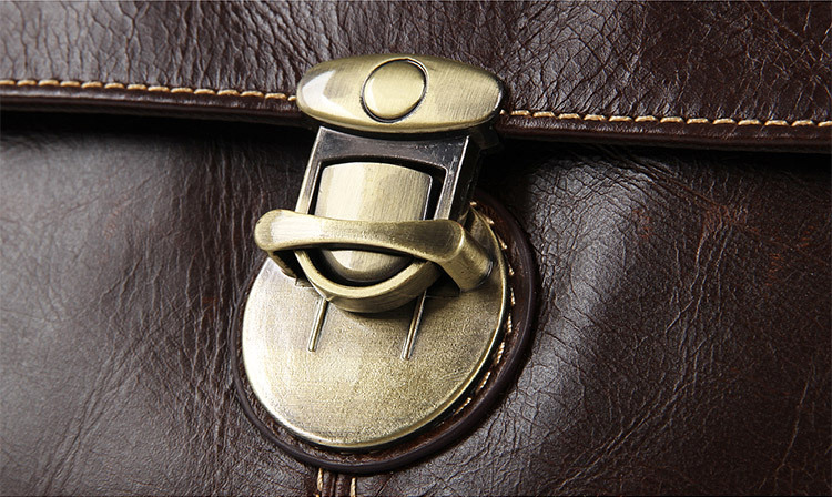 Cowhide Classical Men's Leather Briefcase 7091-Leather Briefcase-Coffee-Free Shipping Leatheretro