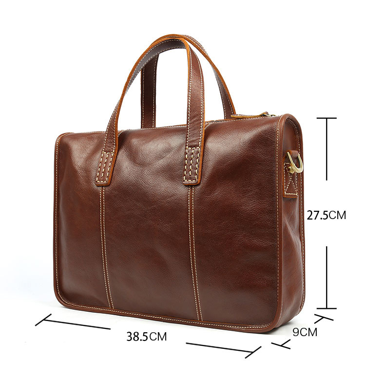 Vintage Leather Business Briefcase B-8309-Leather Briefcase-Brown-Free Shipping Leatheretro