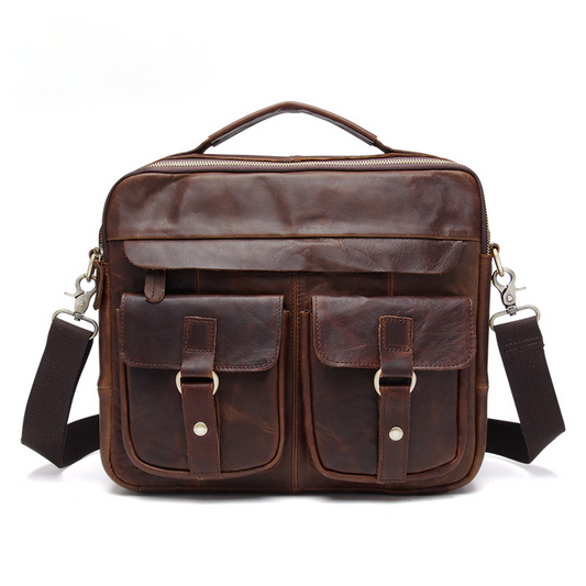 Retro Leather Business Laptop Bags JB207-Leather Briefcase-Coffee-Free Shipping Leatheretro