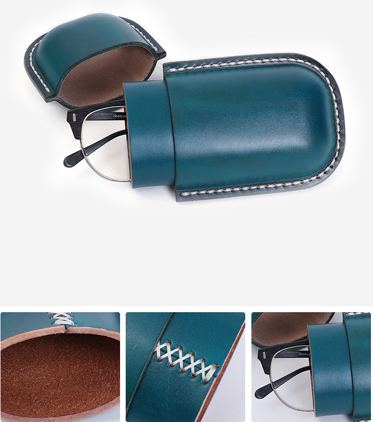 Vintage Handmade Leather Glass Cases J103-Leather Cases-Red Brwon-Free Shipping Leatheretro