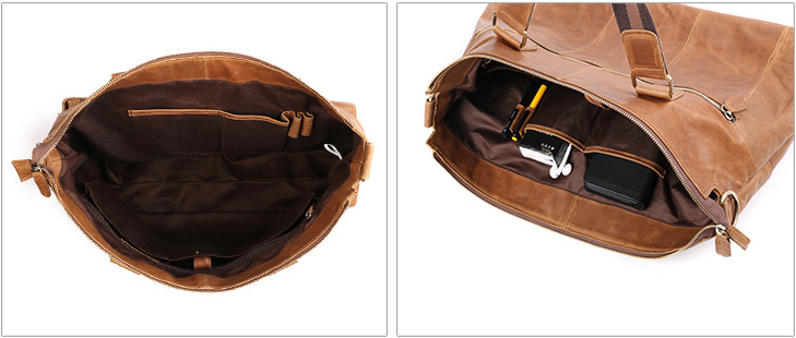 Men's Leather Business Briefcase for 17" Laptop J260-Leather Briefcase-Coffee-Free Shipping Leatheretro