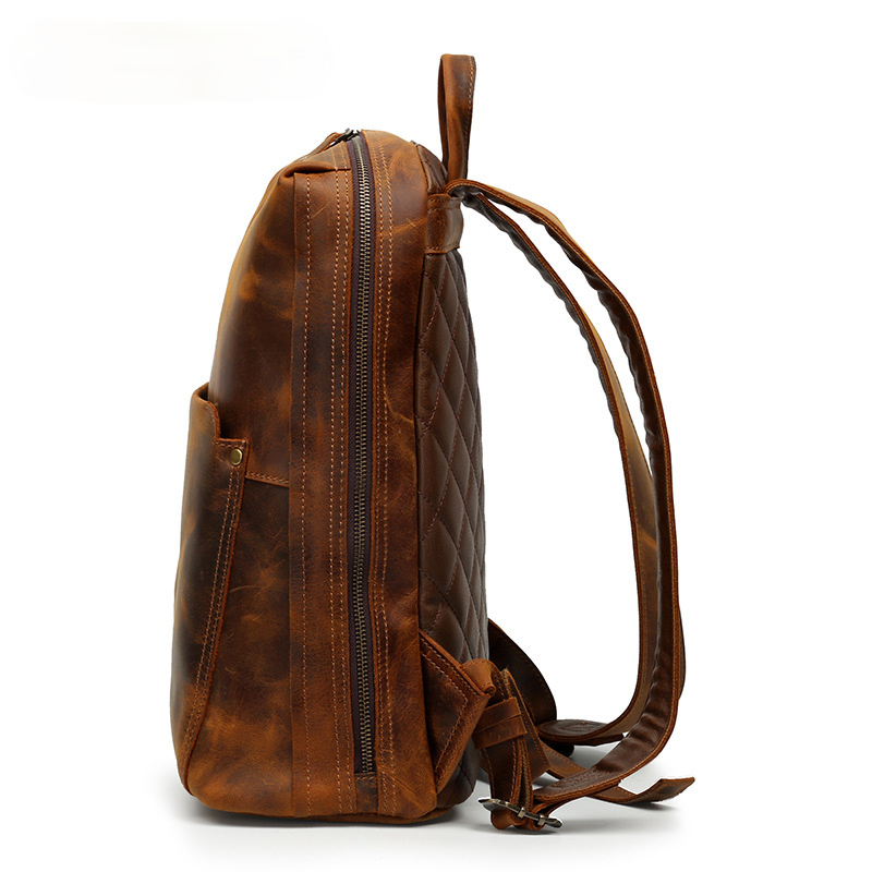 Vintage Handmade Leathe Backpack P-8718-Leather Backpack-Crazy Horse Brown-Free Shipping Leatheretro