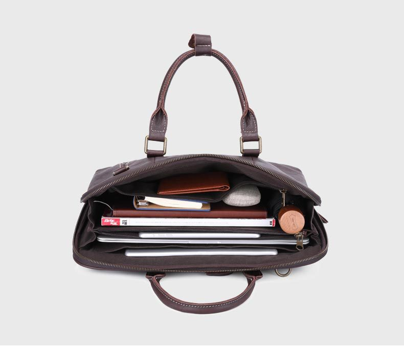 Retro Leather Business Briefcase B-8150-Leather Briefcase-Coffee-Free Shipping Leatheretro