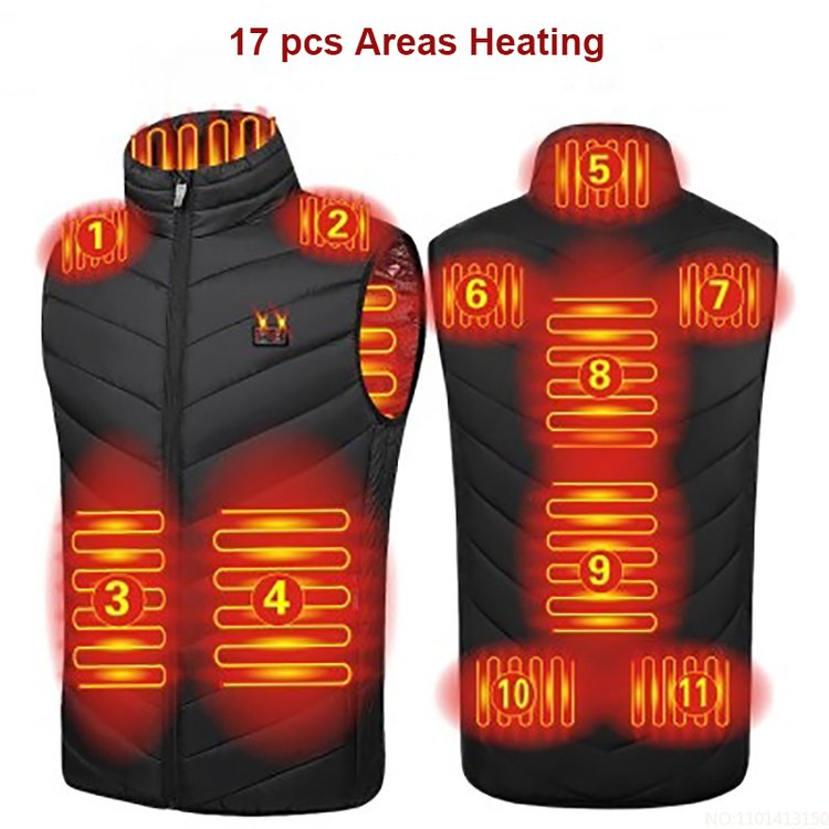 Fashion Men Women Coat Intelligent USB Electric Heating Thermal Warm Winter Heated Vest-Coats & Jackets-Black-S-Free Shipping Leatheretro