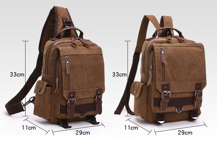 Men's Outdoor Traveling Backpack for Men and Women 8596-Backpacks-One Shoulder-Coffee-Free Shipping Leatheretro
