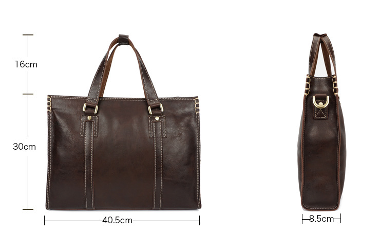 Vintage Shoulder Leather Laptop Briefcase B-8083-Leather Briefcase-Coffee-Free Shipping Leatheretro