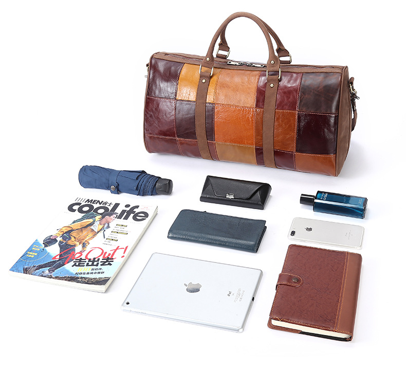 Vintage Large Sotrage Leather Traveling Bag 1096-Leather Duffle Bag-The same as picture-Free Shipping Leatheretro