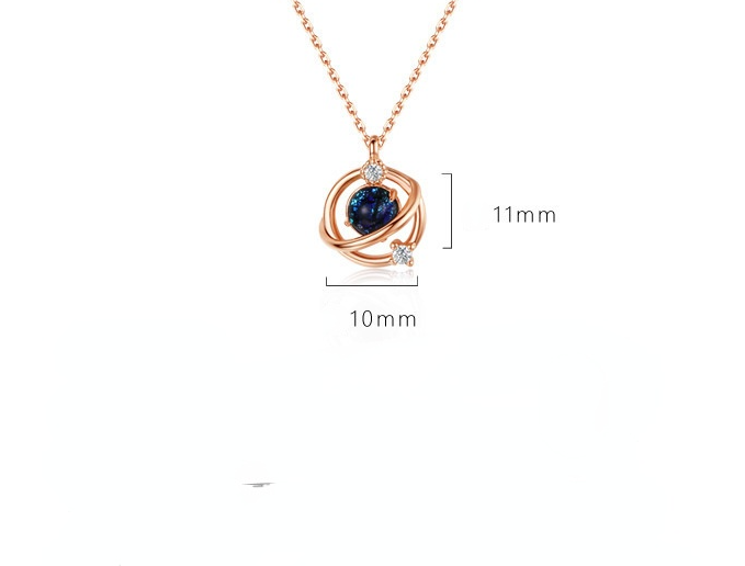 Fantasy Planet Design Silver Necklace for Women-Necklaces-Rose Gold-Free Shipping Leatheretro