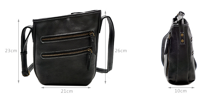 Handmade Leather Bags for Men and Women 8122-Leather Women Bags-Black-Free Shipping Leatheretro