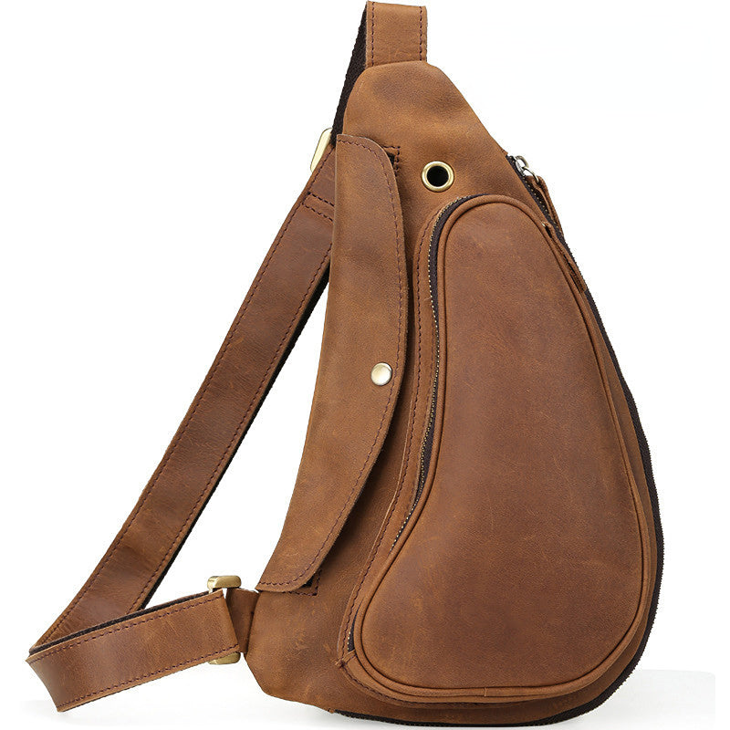 Large Storage Extendable Cowhide Leather Shoulder Bag for Cycling 3141-Bicycle Bags & Panniers-Dark Brown-Free Shipping Leatheretro