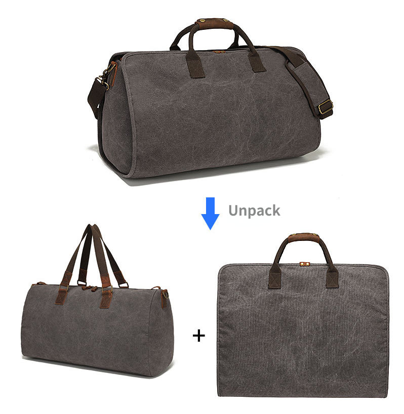 Leisure Weekend Duffle Bags for Traveling with Foldable Suits Bag YH013-Duffel Bags-Light Gray-Free Shipping Leatheretro