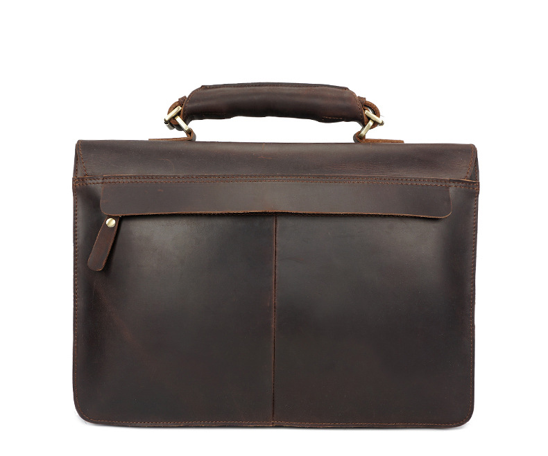 Vintage Leather Protable Briefcase B-8091-Leather Briefcase-Coffee-Free Shipping Leatheretro