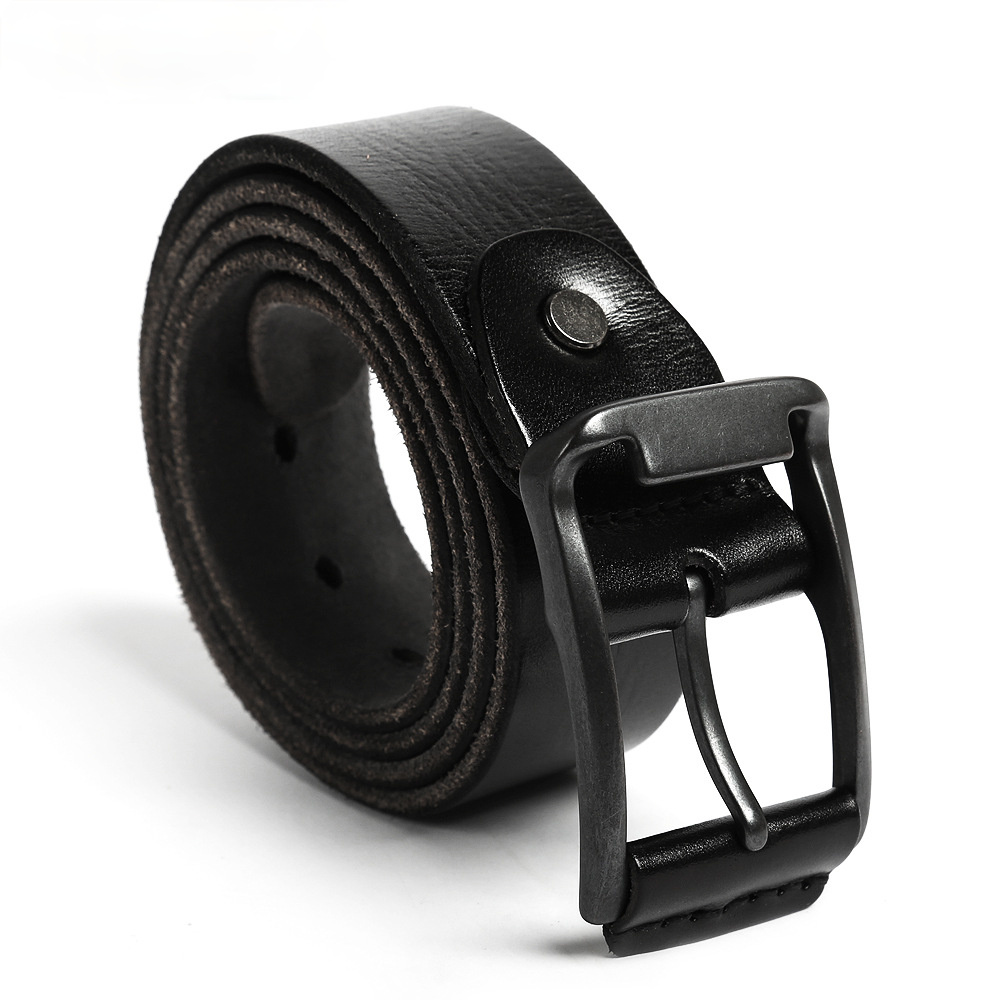 Vintage Designer Men's Leather Belt 15002-Leather Belt-Black-Free Shipping Leatheretro