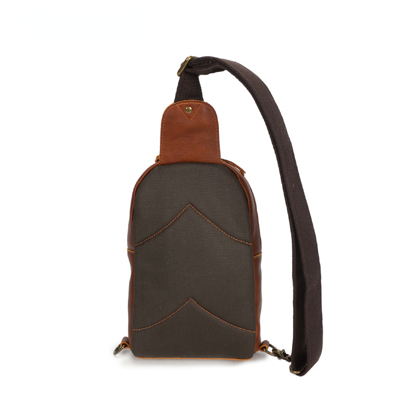 Vintage Exercising Cowhide Leather Chest Bag-Coffee-Free Shipping Leatheretro