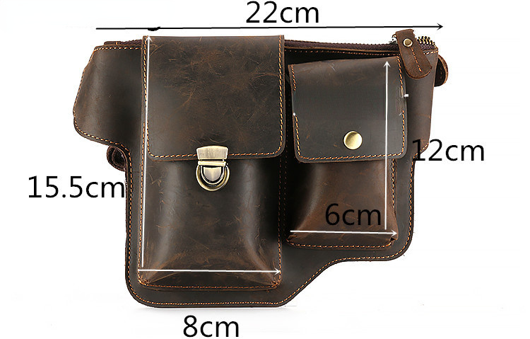 Vintage Handmade Men Leather Waist Bags M3129-Leather Waist-Brown-Free Shipping Leatheretro