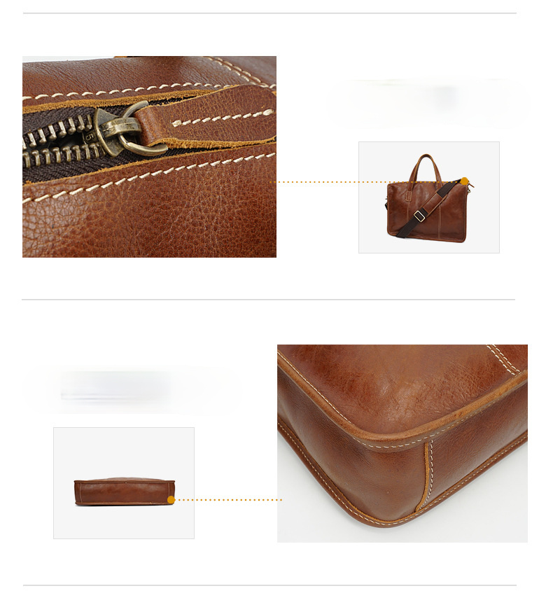 Vintage Leather Business Briefcase B-8309-Leather Briefcase-Brown-Free Shipping Leatheretro