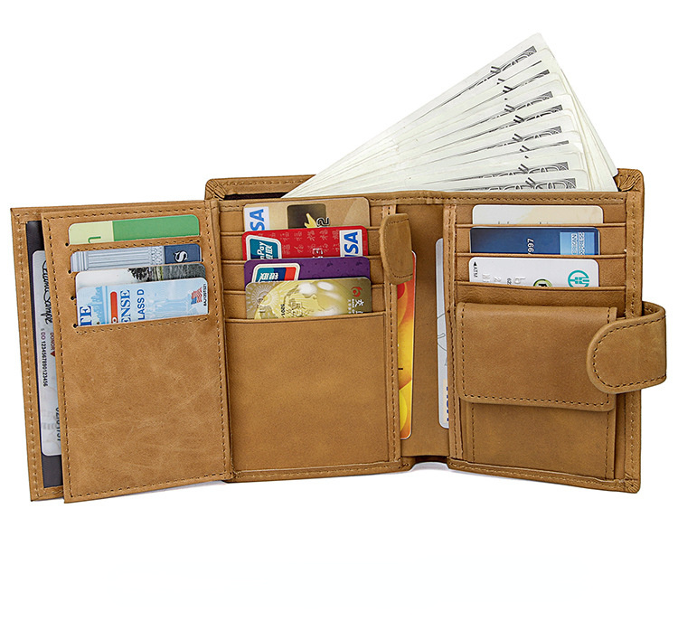 Cowhide RFID Leather Wallets for Men 8129-Leather Wallets-Brown-Free Shipping Leatheretro