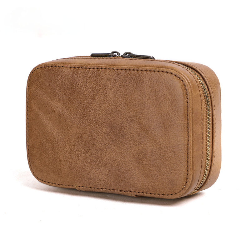 Easy Take Leather Mini Leater Organizer Bag JK092-Leatehr Purses-Rectangle Big Brown-Free Shipping Leatheretro