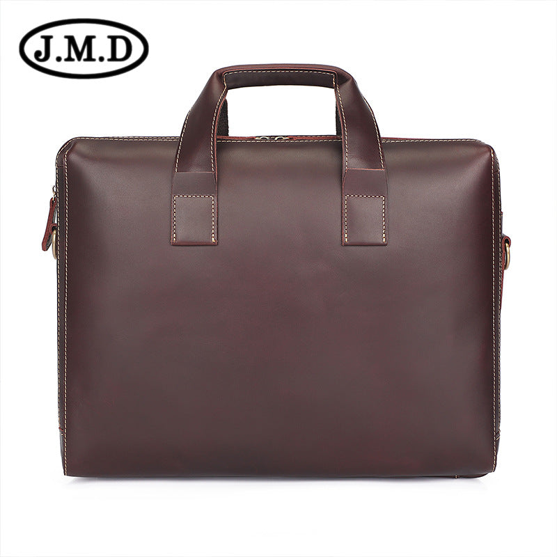 Vintage Genuine Leather Business Briefcase 7167-Briefcases-Wine Red-Free Shipping Leatheretro