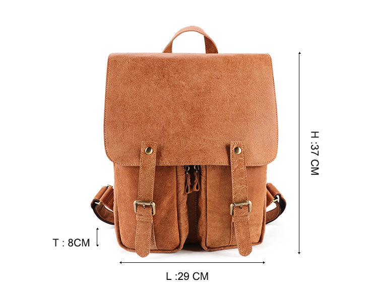 Leisure Vintage Leather Laptop Backpack J6355-Leather Backpack-Polish Brown-Free Shipping Leatheretro