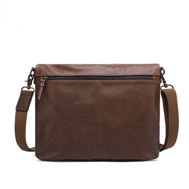 Retro Men's Leather Crossbody Bag M-8121-Leather bags for men-Brown-Free Shipping Leatheretro