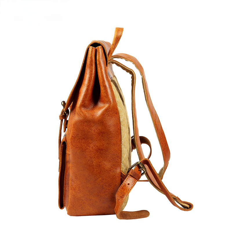Brown Handmade Leather Retro Backpack P8175-Leather Backpack-Brown-Free Shipping Leatheretro