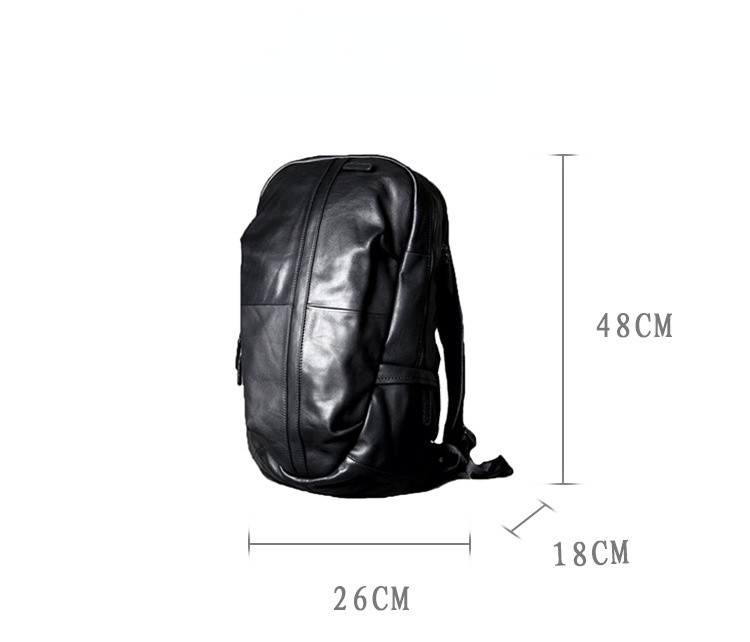 Black Classical Leather Traveling Backpack 8021-Leatehr Backpack-Black-Free Shipping Leatheretro