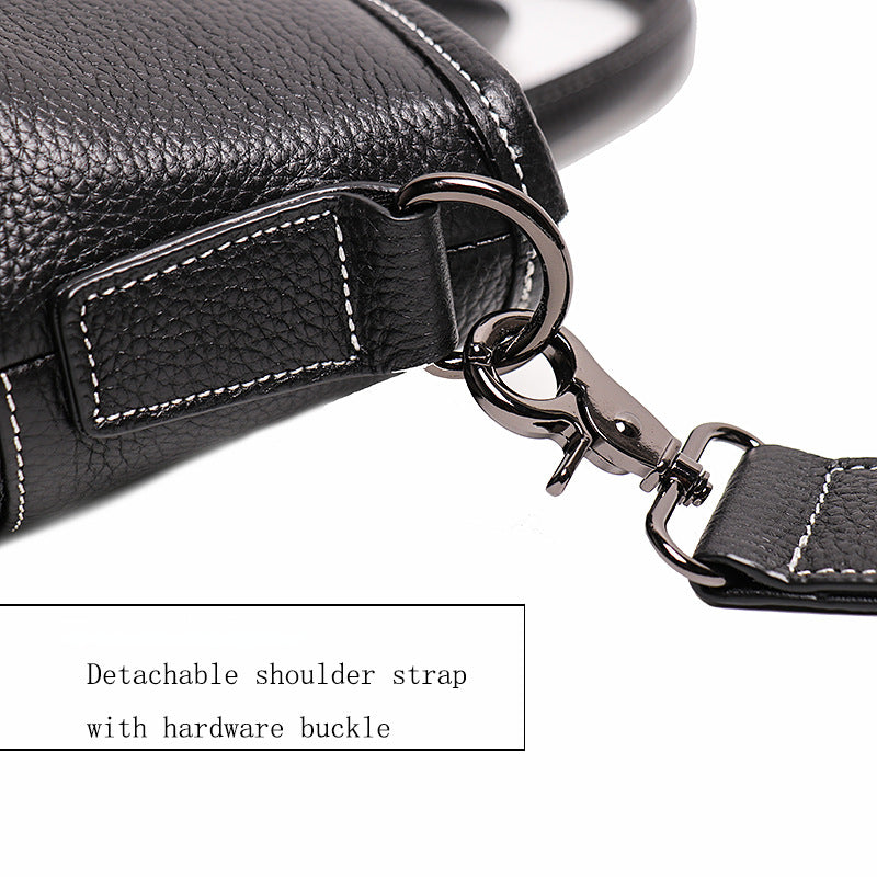 Black Cowhide Leather Business Computer Bags with Large Capacity 30242-Leateher Briefcase-Black-Free Shipping Leatheretro