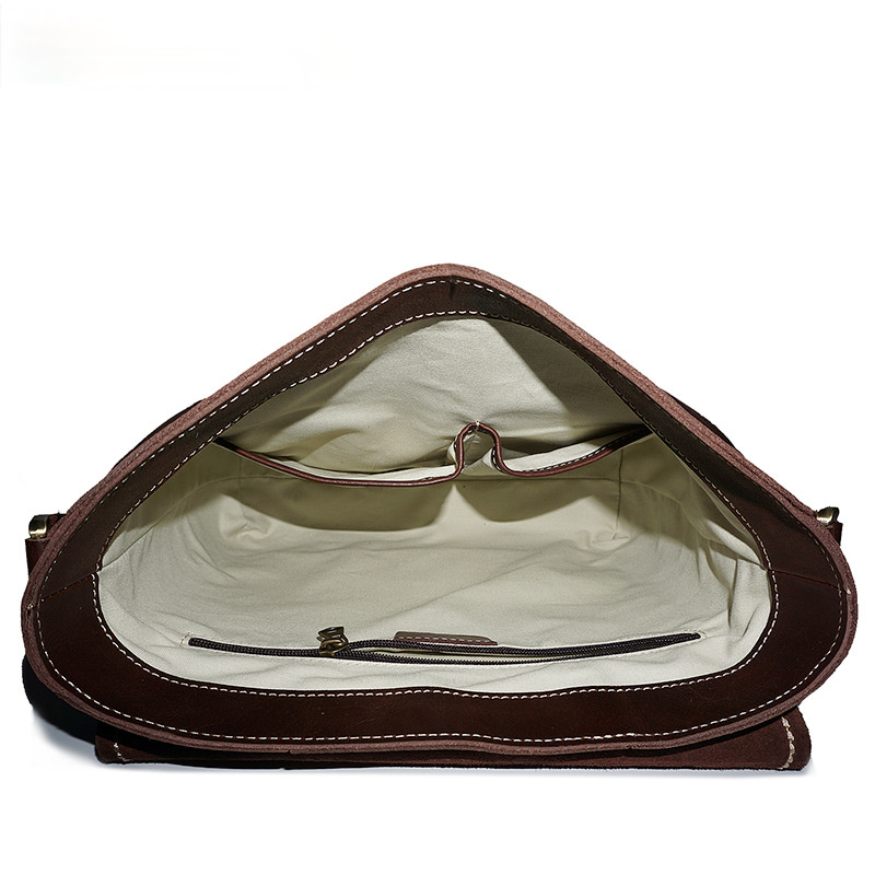 Handmade Oil Wax Leather Crossbody Men's Bag 8069-Leather bags for men-Brown-Free Shipping Leatheretro