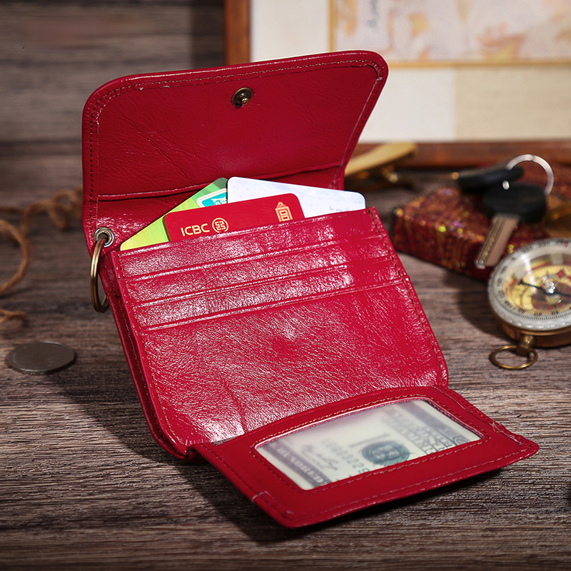 Women Foldable Zippered Leather Wallet JK136-Leather Wallet-Black-Free Shipping Leatheretro