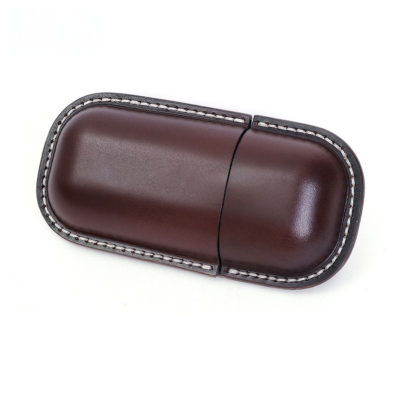 Vintage Handmade Leather Glass Cases J103-Leather Cases-Red Brwon-Free Shipping Leatheretro
