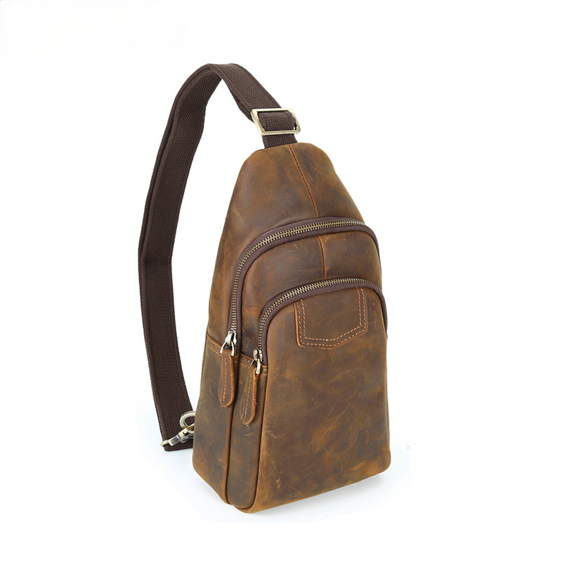 Retro Handmade Leather Chest Bag C8052-Leather bags for men-Brown-Free Shipping Leatheretro