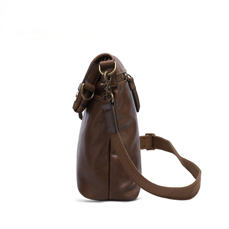 Retro Men's Leather Crossbody Bag M-8121-Leather bags for men-Brown-Free Shipping Leatheretro