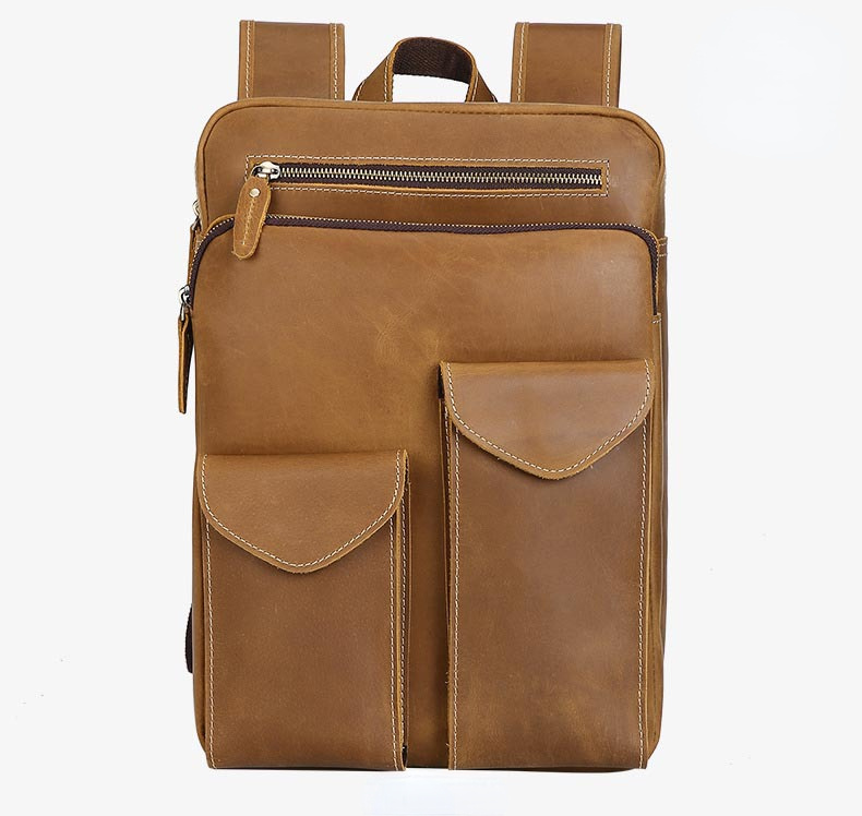 Vintage Luxury Large Storage Leather Backpacks-Leather Backpack-Brown-Free Shipping Leatheretro