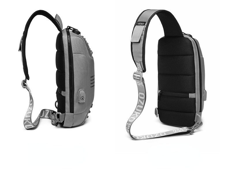 Waterproof Oxford Fabric Casual Chest Bags for Men 0424-Bicycle Bags & Panniers-White-Free Shipping Leatheretro