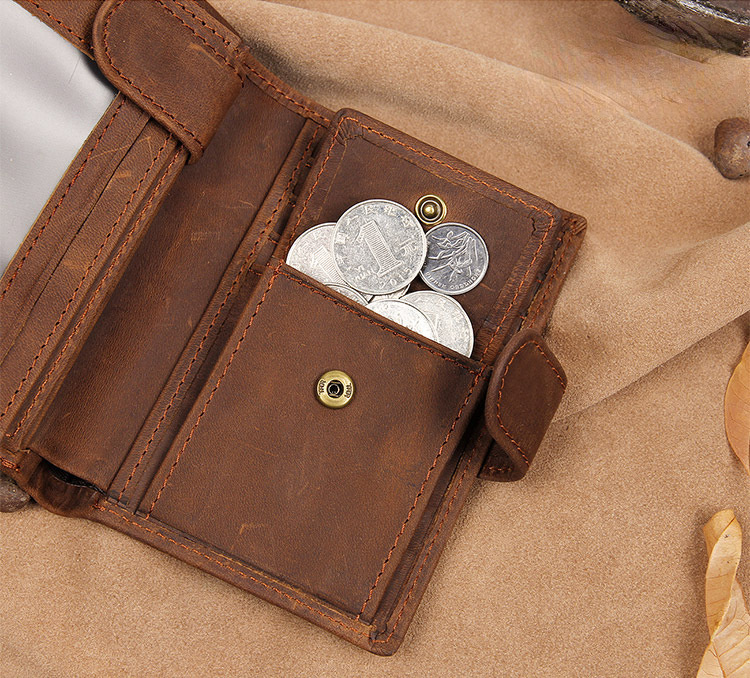 Cowhide RFID Leather Wallets for Men 8129-Leather Wallets-Brown-Free Shipping Leatheretro