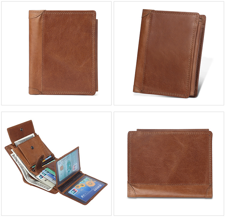 Vintage Fashion Vintage Leather Business Wallet 523-Leather Wallet-Brown-Free Shipping Leatheretro