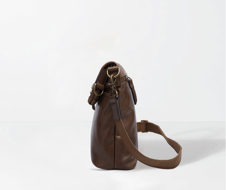 Retro Men's Leather Crossbody Bag M-8121-Leather bags for men-Brown-Free Shipping Leatheretro