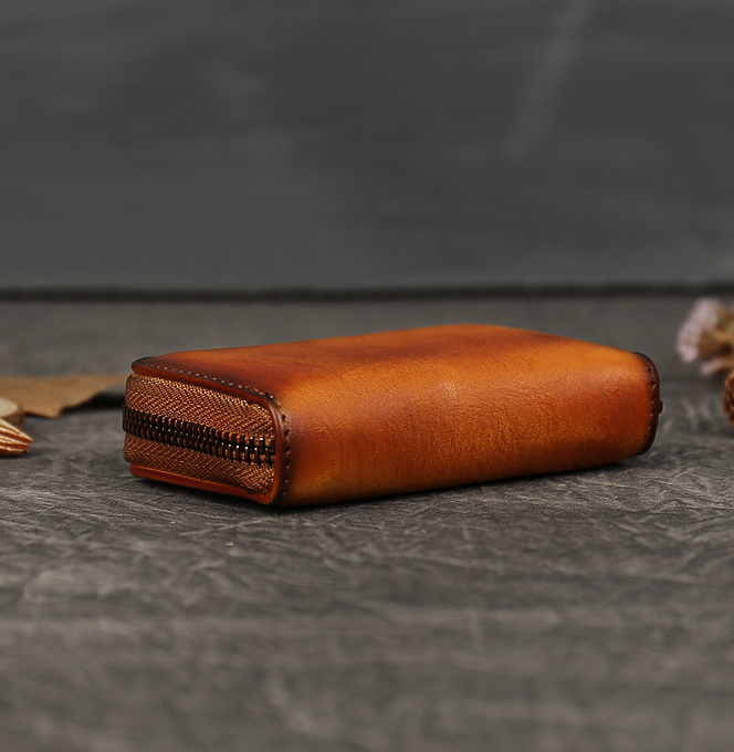 Cute Leather Zipper Small Wallet 5422-Leather Cases-Green-Free Shipping Leatheretro