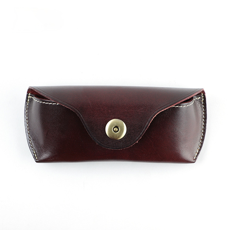 New Handmade Vintage Leather Glass Cases J081-Leather Cases-Red Brown-Free Shipping Leatheretro