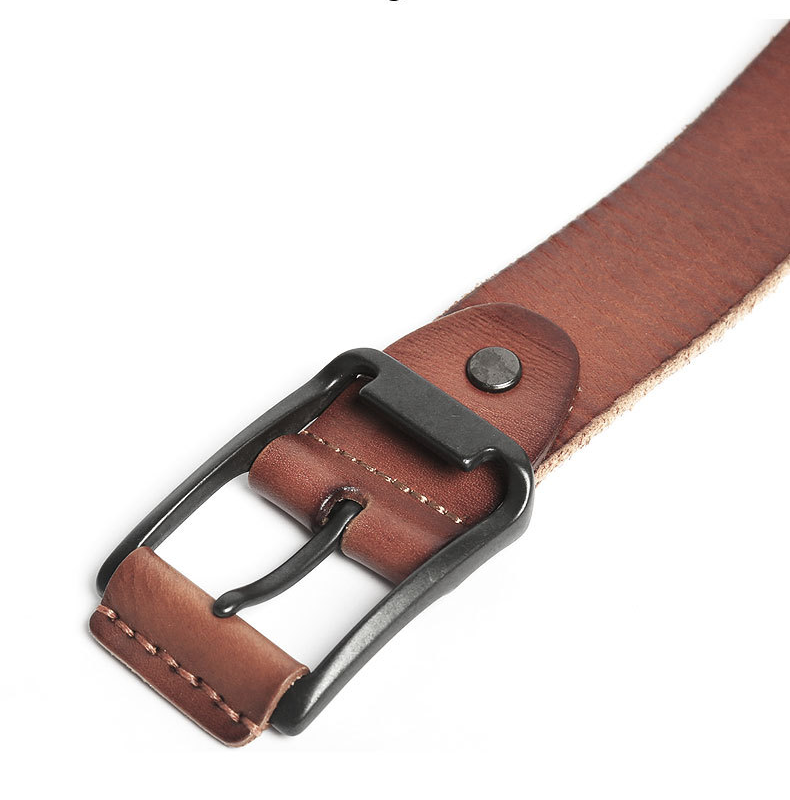 Vintage Designer Men's Leather Belt 15002-Leather Belt-Khaki-Free Shipping Leatheretro