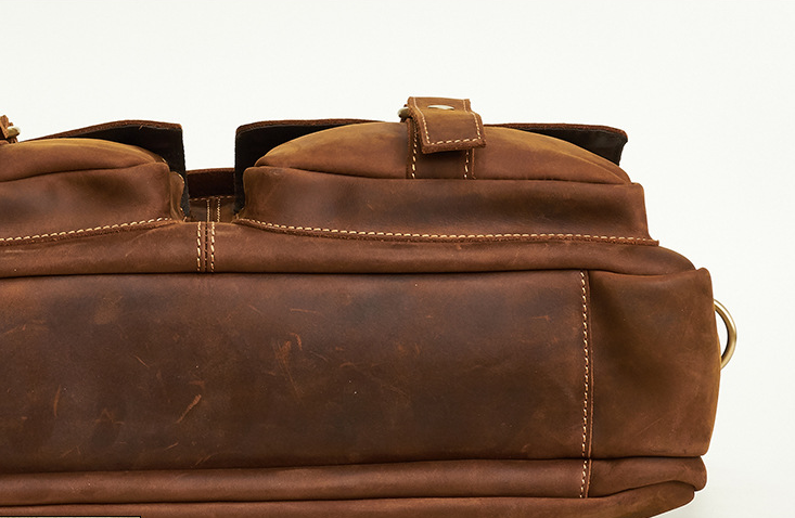 15.6" Men Vintage Leather Business Briefcase J6360-Leather Briefcase-Brown-Free Shipping Leatheretro
