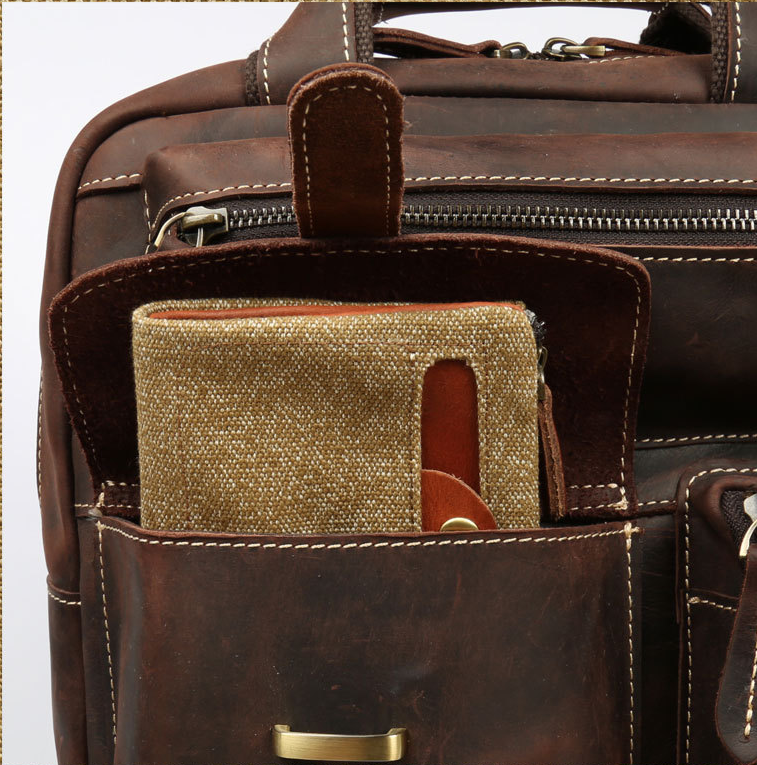 Retro Roomy Leather Travel Backpack P-8027-Leather Backpack-Dark Brown-Free Shipping Leatheretro