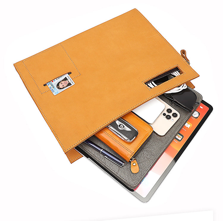 Vintage Crazy Horse Leather Crossbody Business Bags 0011-Briefcases-Black-Free Shipping Leatheretro